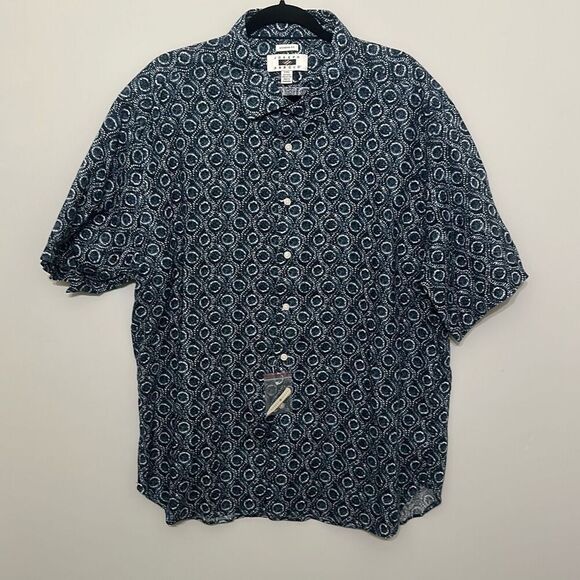 NWT Joseph Abboud‎ Mens Blue Modern Fit Linen Cotton Button Up Shirt Size XXL - Picture 1 of 7